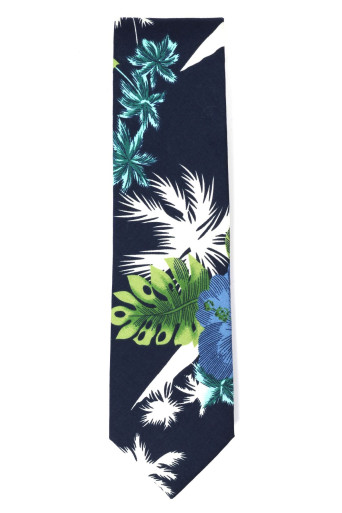 Tropical Navy Floral Tie